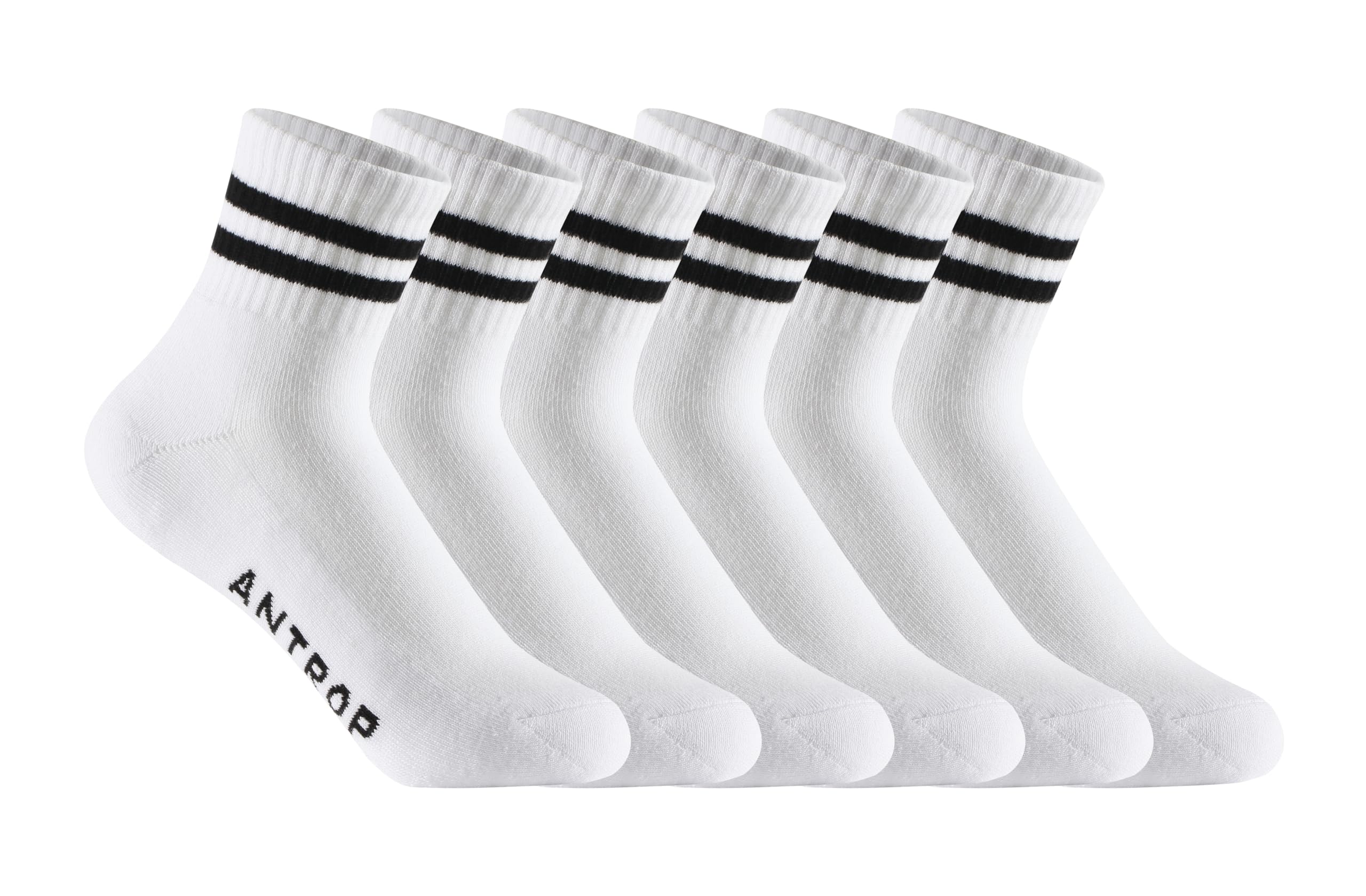 Antrop WoMen Quarter Crew Cotton Heel Tab Athletic Running Cushion Socks
