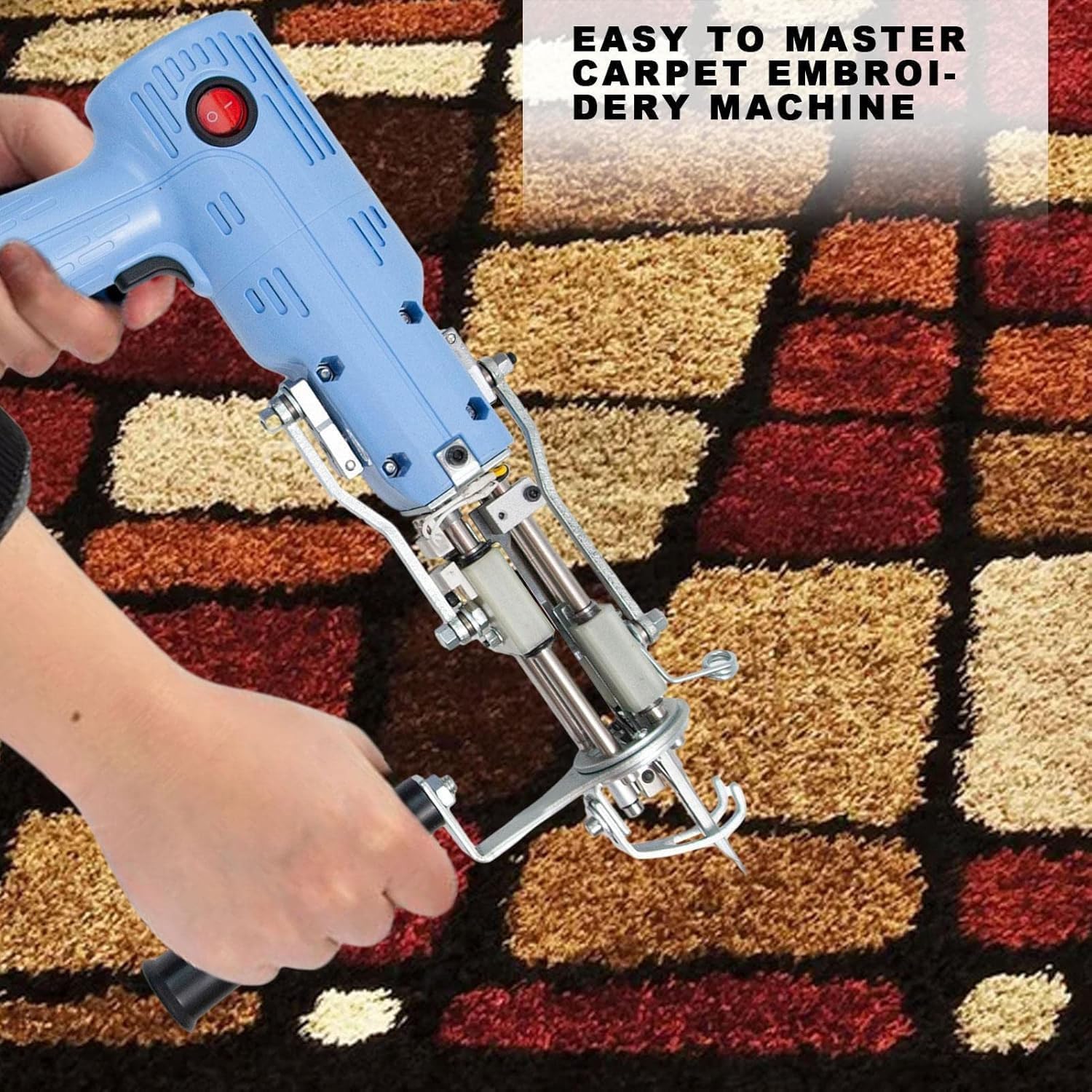 Pistola per tufting per tappeti, macchina elettrica per il taglio, 5-45 punti/secondo, lunghezza regolabile 7-19 mm, ideale per tappeti, tappeti, arazzi da parete, cuscini per divani