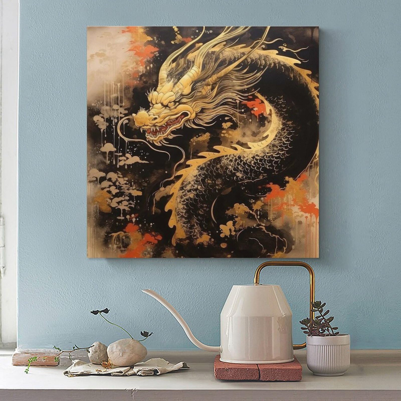 Amazon.co.jp: 金運 龍 ドラゴン ゴールド 竜 風水 魔除け 竜神