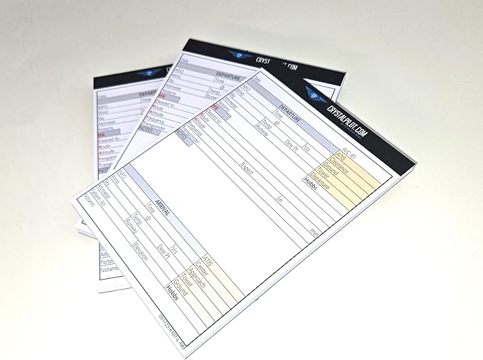 Crystal Pilot Bloc de Notas de Vuelo VFR-IFR para Rodillera de Piloto - 3 Paq miniatura 3