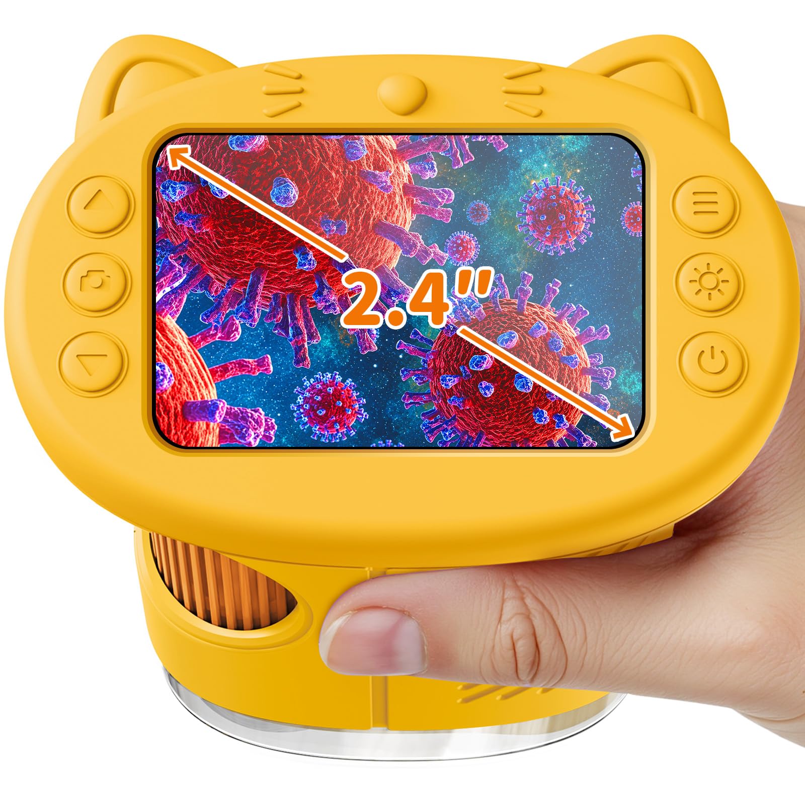1000X Handheld Digital Microscope for Kids, 2.4" IPS Screen STEM Toys