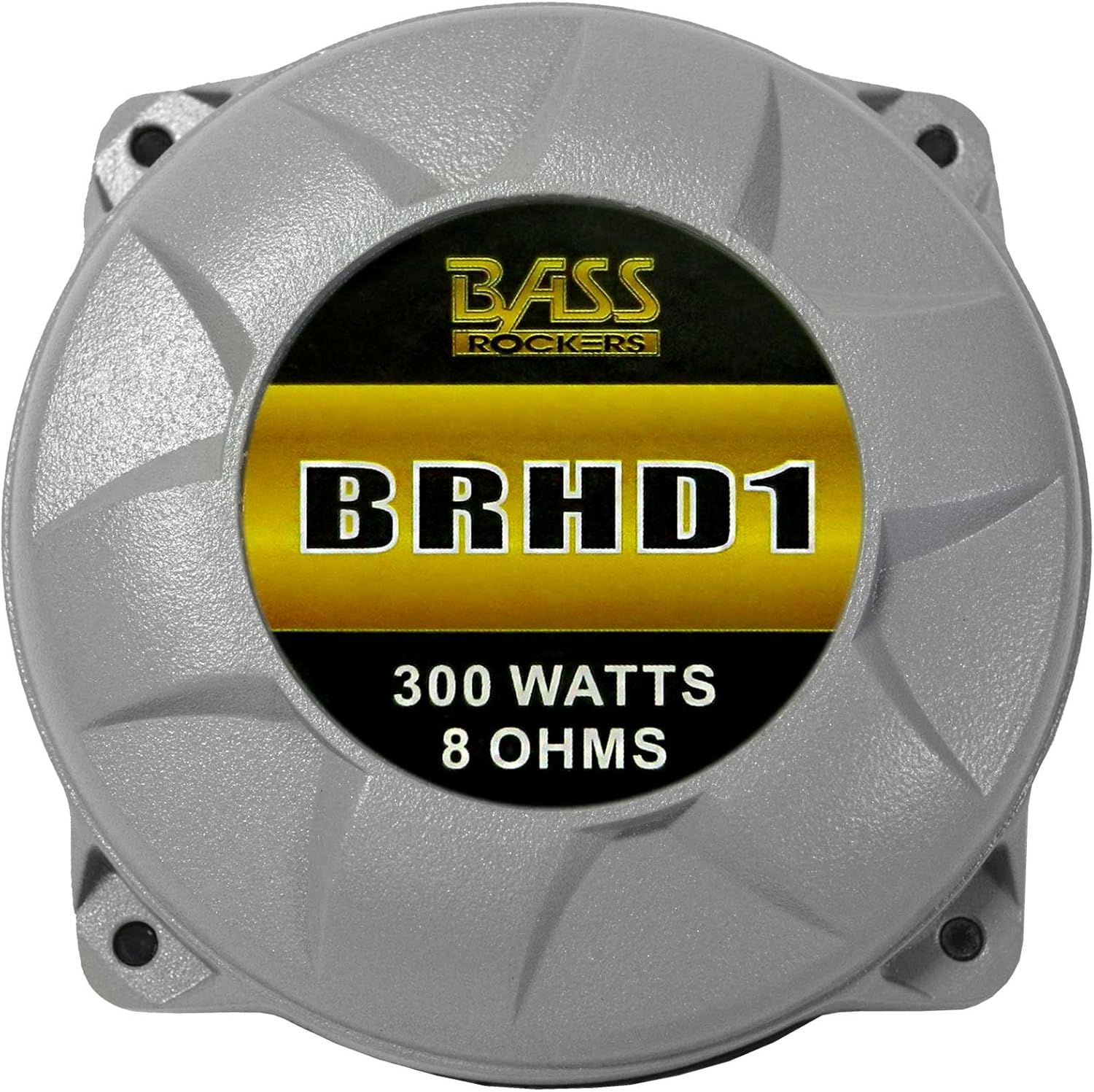 Bass Rockers 300W Compression Horn Driver Screw-On 1" Throat (BRHD1) 150W RMS 2" Replacebable Voice Coil, Very Loud 107dB for Great Tweet High Frequency Car, Home, DJ, Pro Audio Sound Systems (BRHD1)