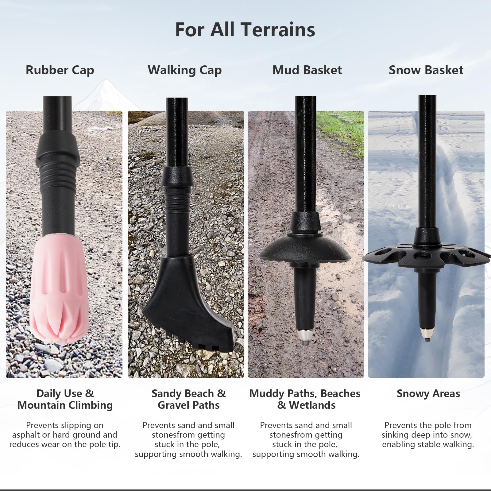 BISINNA Wanderstöcke 135cm Teleskop Trekkingstöcke aus Aluminium, Korkgriff, 2 Stück, Unisex für Erwachsene, Wandern Nordic Walking Skitouren