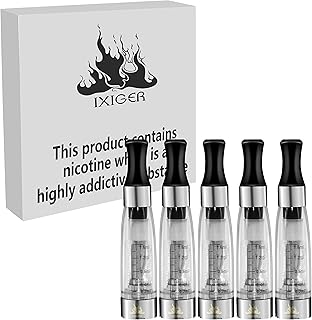 IXIGER 5*CE4 Transparent Clear Vapor Atomizer/Atomiser, E Cig Clearomizer/Clearomizer, fits ego MT3/CE4/CE5/CE6 Battery of E Cigarette, Electronic Cigarette Vape Pen, E Shisha, No Nicotine