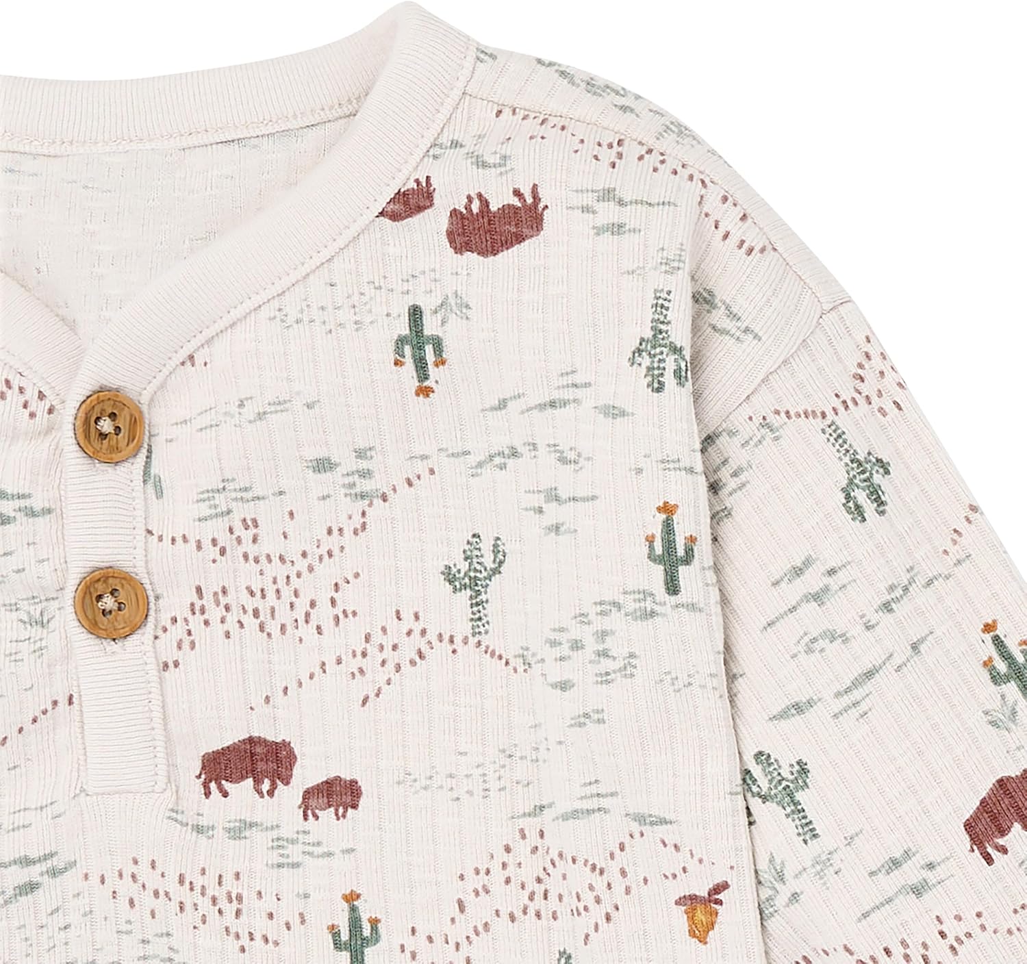 Modern Moments by Gerber Unisex Baby 4-pack Henley Top and Pants Set - Image 3