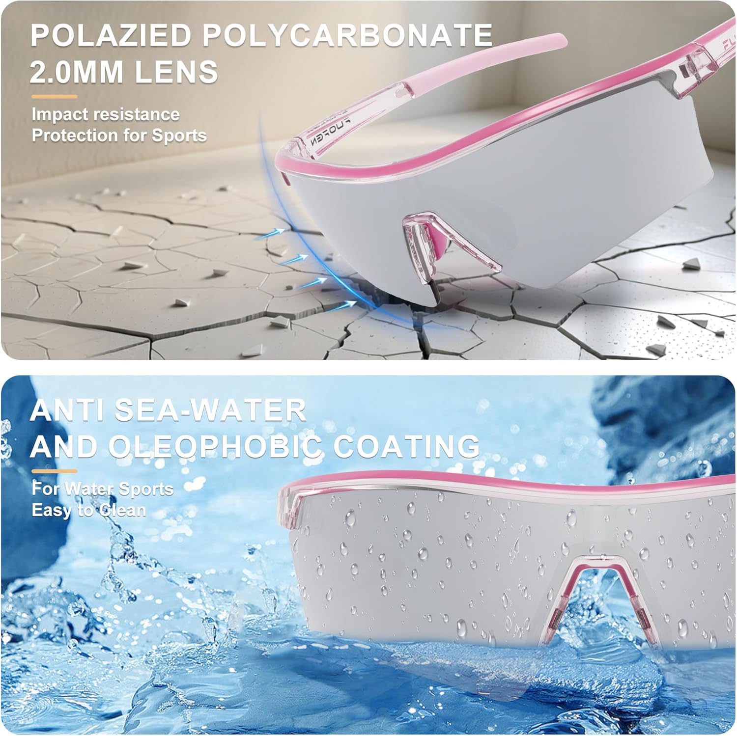 Polycarbonate Polarized Lens Shield Sports Sunglasses for Men Women For Golf, Pickleball, Running,Tennis,cycling