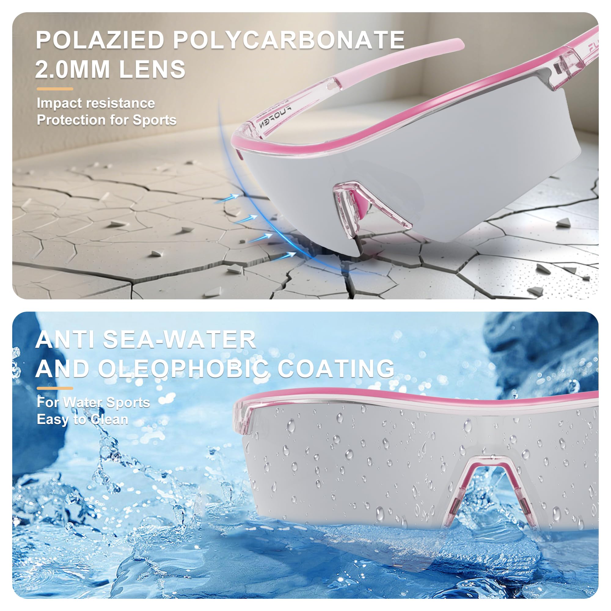 Polarisierte Sport-Sonnenbrille aus Polycarbonat für Herren und Damen, für Golf, Pickleball, Laufen, Tennis, Radfahren