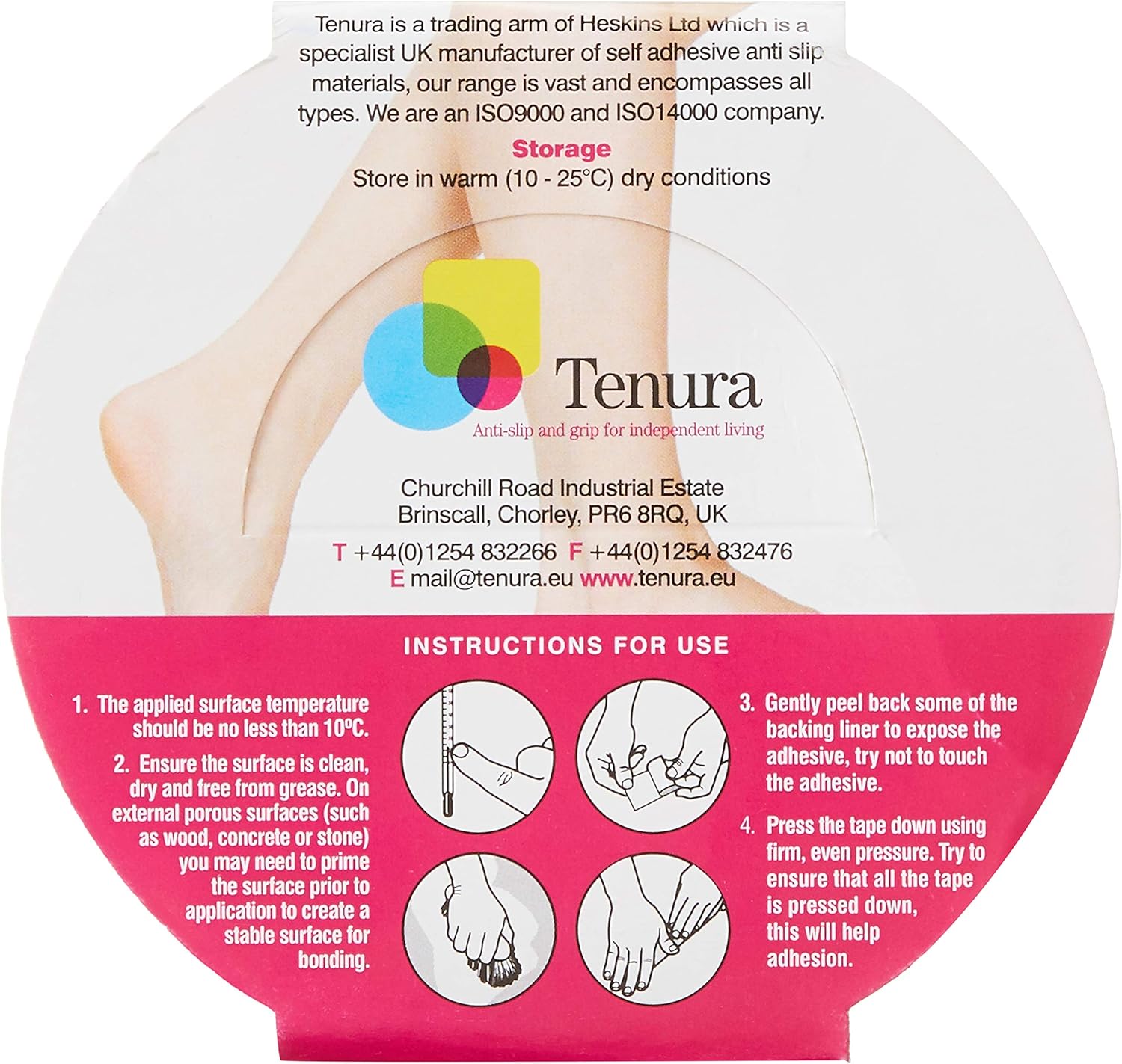 SP Ableware Tenura Self-Adhesive Non-Slip Bath and Shower Safety 7-3/4 Inch Strips - Clear, 30 Per Roll (724860001) : Health & Household