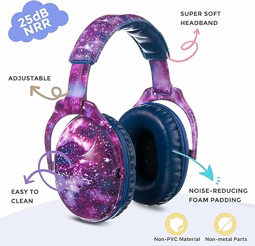 Miniatura 4 de Orejeras de seguridad para niños, reducción de ruido NRR 25dB, orejeras para niños, protectores auditivos para dormir, estudiar, avión, conciertos,