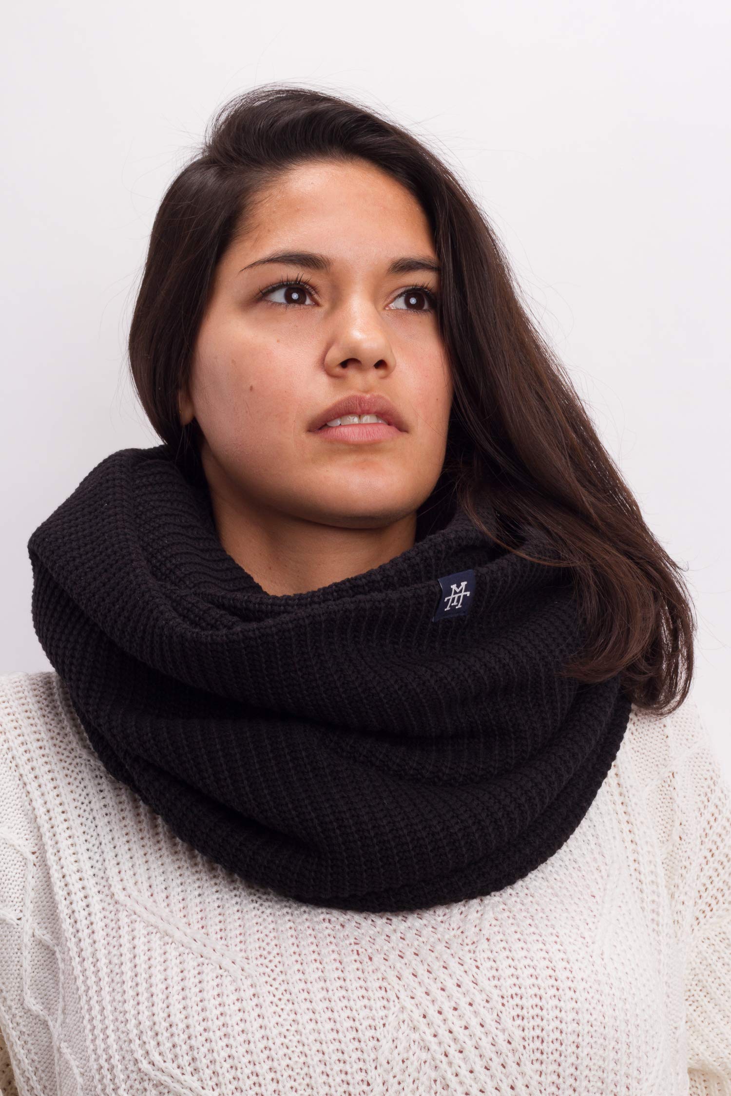 Manufaktur13 Knit Loop - Schlauchschal, Strick Loop mit Waffle Knit Muster, Wollschal/Langschal in versch. Farben erhältlich (M13)