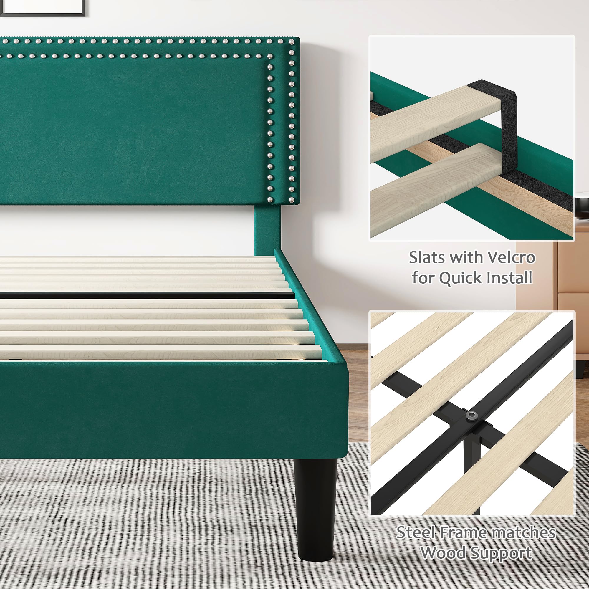 Snapklik.com : VECELO Full Size Bed Frame