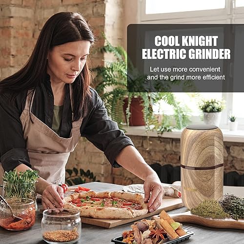 Miniatura 2 de COOL KNIGHT Molinillo de hierbas gran capacidadrápidoeléctrico - Molinillo de café de hierbas para especias con colector de polen- 7.5" (grano de
