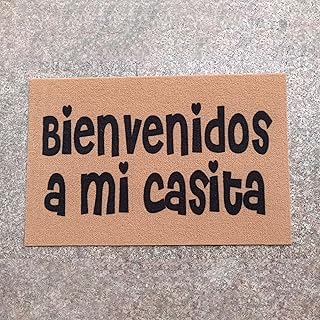 Bienvenidos A Mi Casita Doormat, Funny Welcome Coir Doormats，Cute Spanish 'Mi Casa, Su Casa' Doormat, Non Slip Backing Mat for Home Entry Farmhouse 17"x 29"