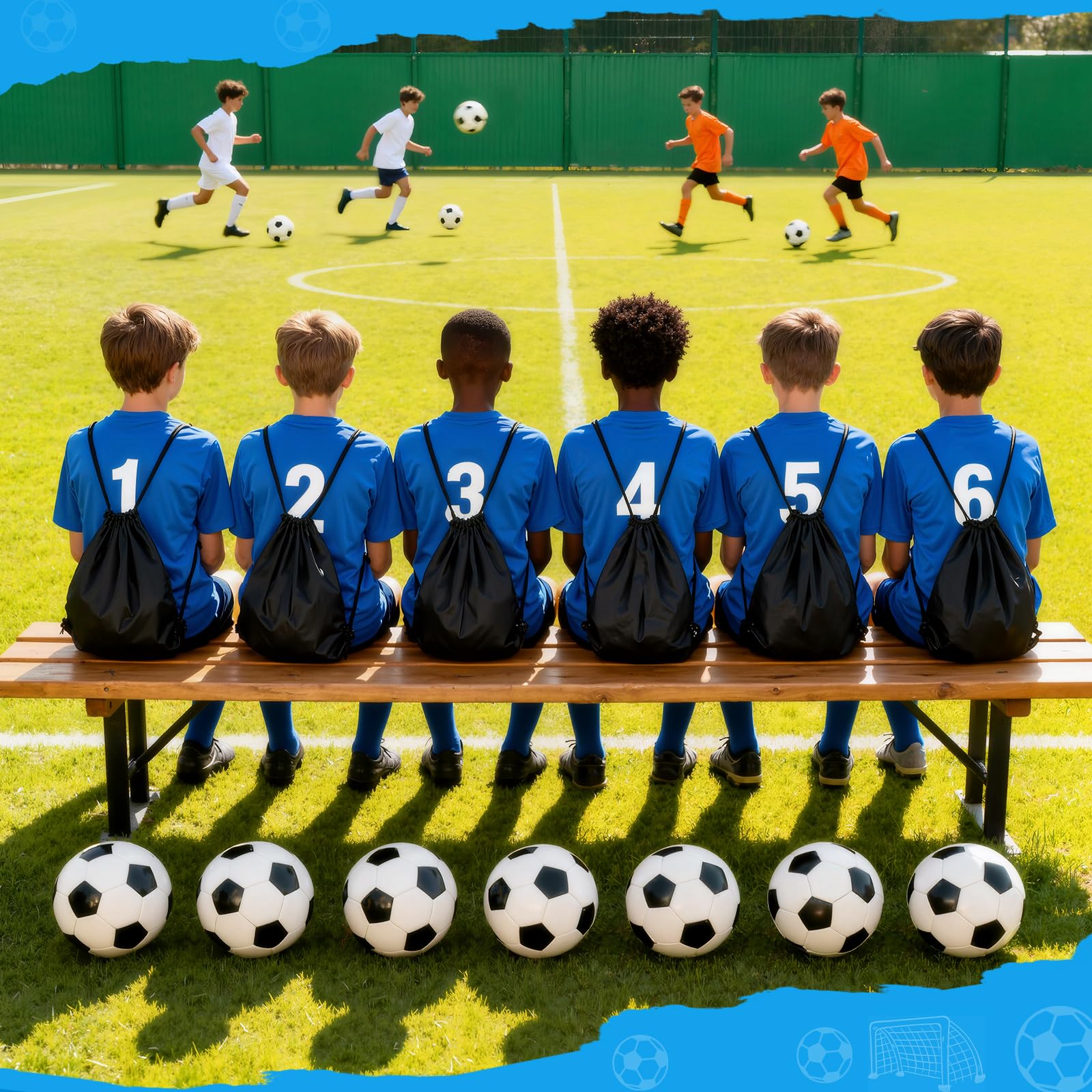 VZZNN Paquete de 12 balones de fútbol clásicos con bomba de fútbol y bolsa de malla. Mochila de fútbol clásica. Se puede utilizar como caja de zapatos de regalo y donación de caridad. Adecuado para
