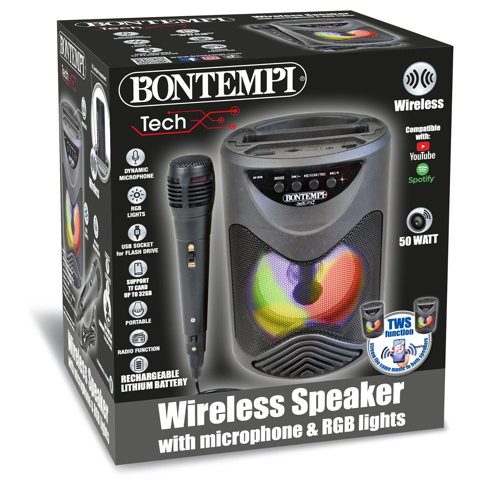 Bontempi | SonicSync - L'Amplificateur Sans Fil avec Double Microphone pour un Soundcheck Parfait! 280x260x70 mm