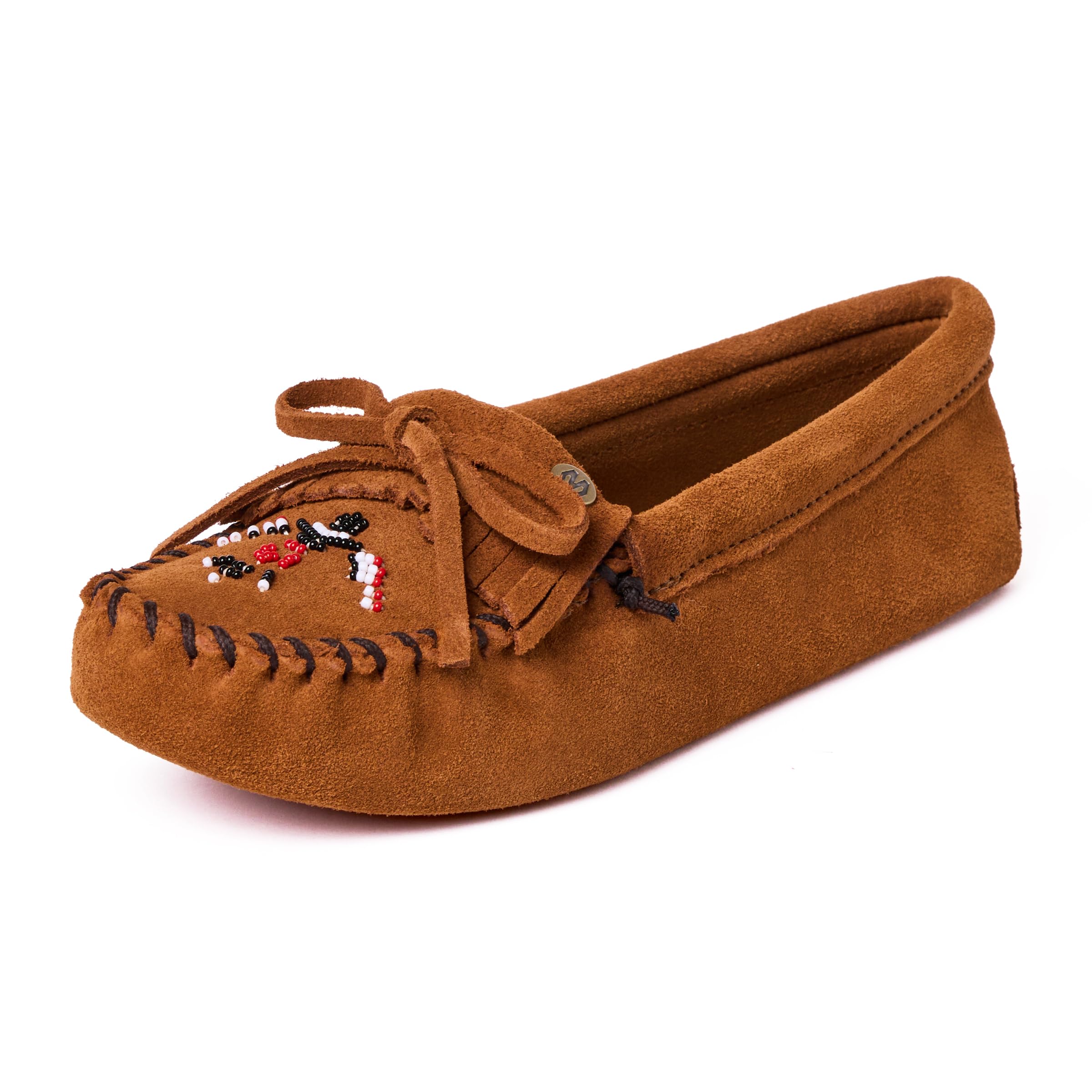 Minnetonka Women's Thunderbird Animikii Soft Leather Sole Beaded Moccasins