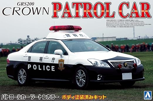 Amazon Co Jp 青島文化教材社 1 24 塗装済パトカーシリーズ No 12 トヨタ 0 クラウン パトロールカー 警視庁 無線警ら仕様 塗装済みプラモデル ホビー 通販