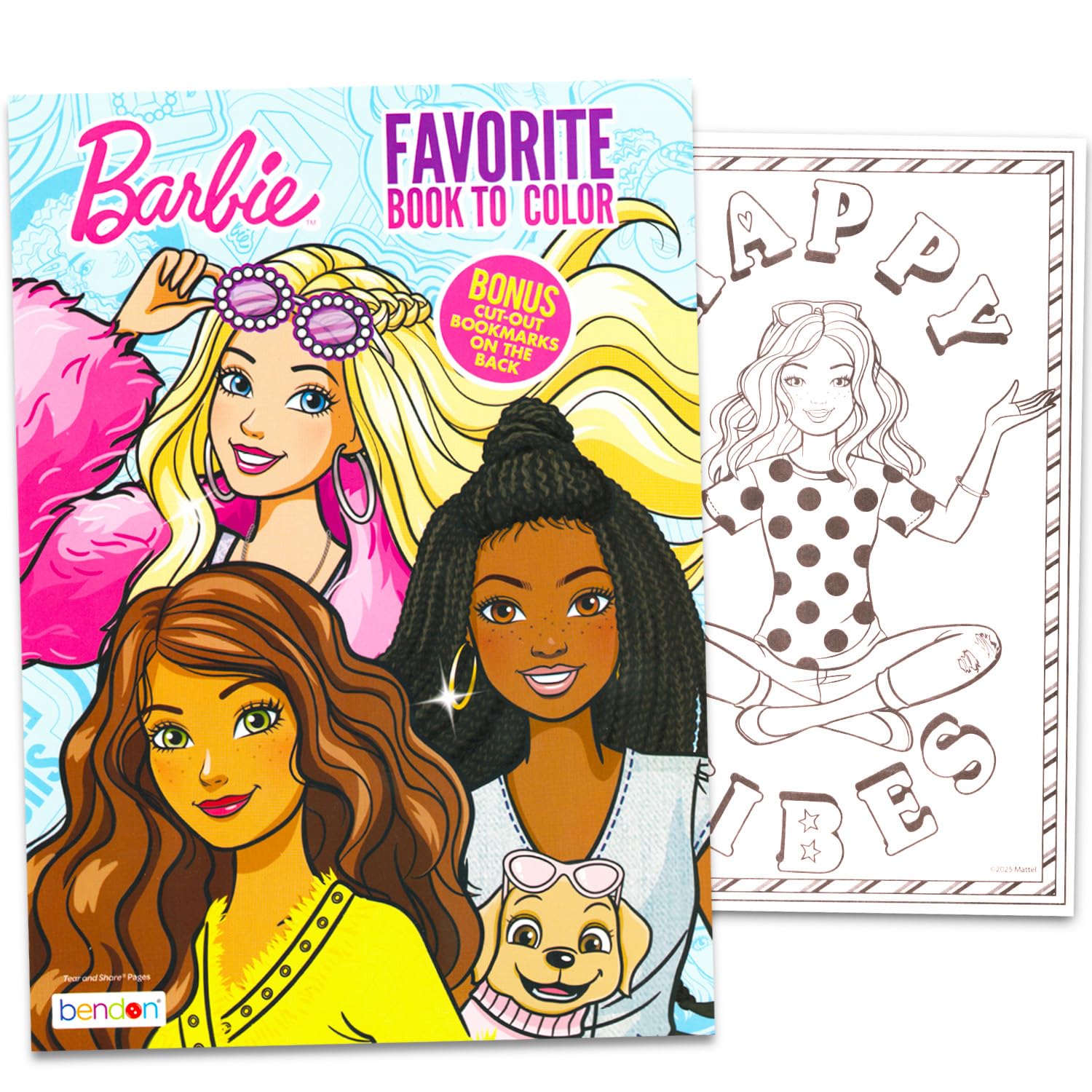 Barbie Confezione da 3 libri da colorare con adesivi, tatuaggi temporanei, altro | Confezione di forniture per feste Barbie per ragazze