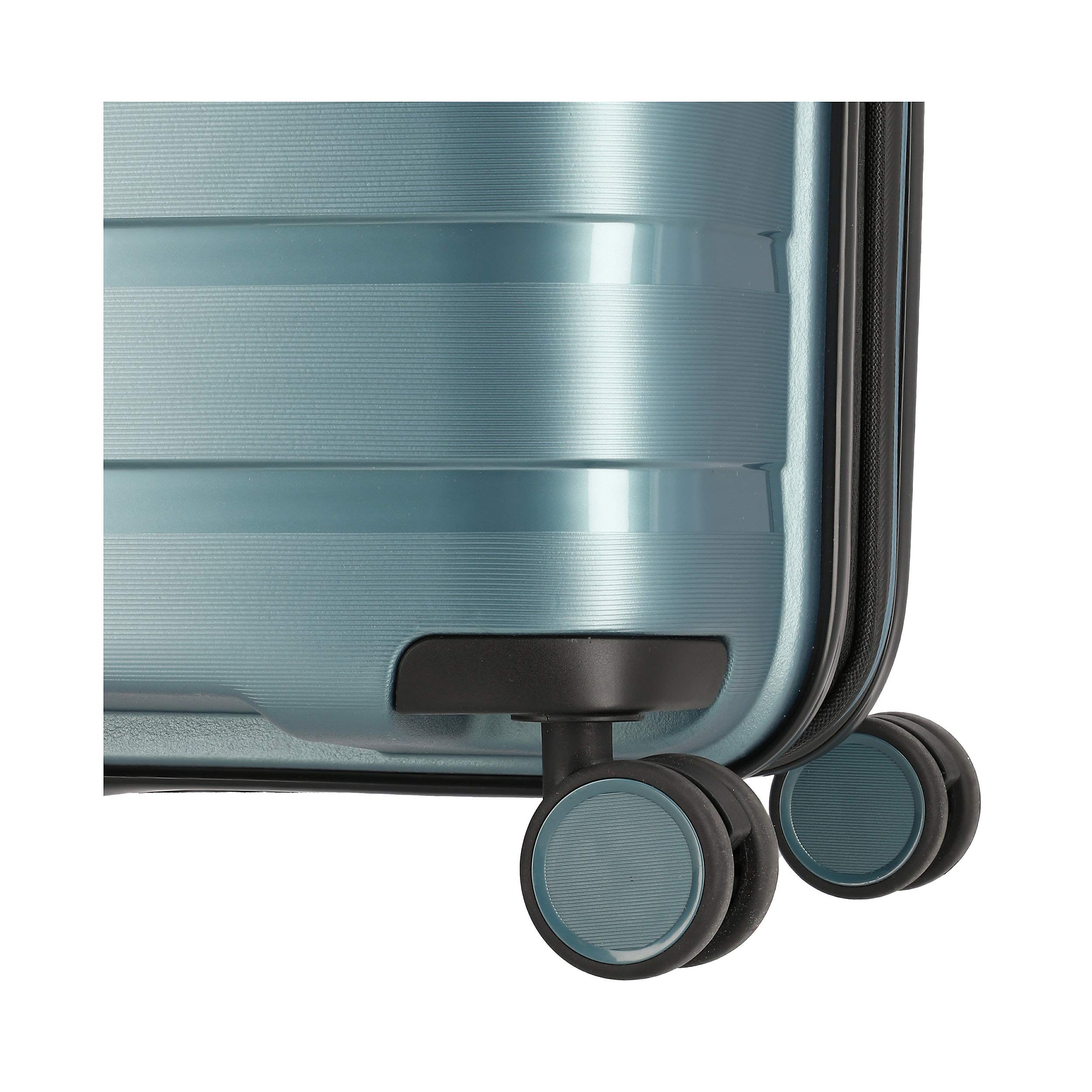 Travelite Gepäck Serie AIR Base: Funktionaler Hartschalen Trolley im coolen Look, 4-Rad Koffer L mit TSA Schloss, 075349-25, 77 cm, 105 Liter, eisblau
