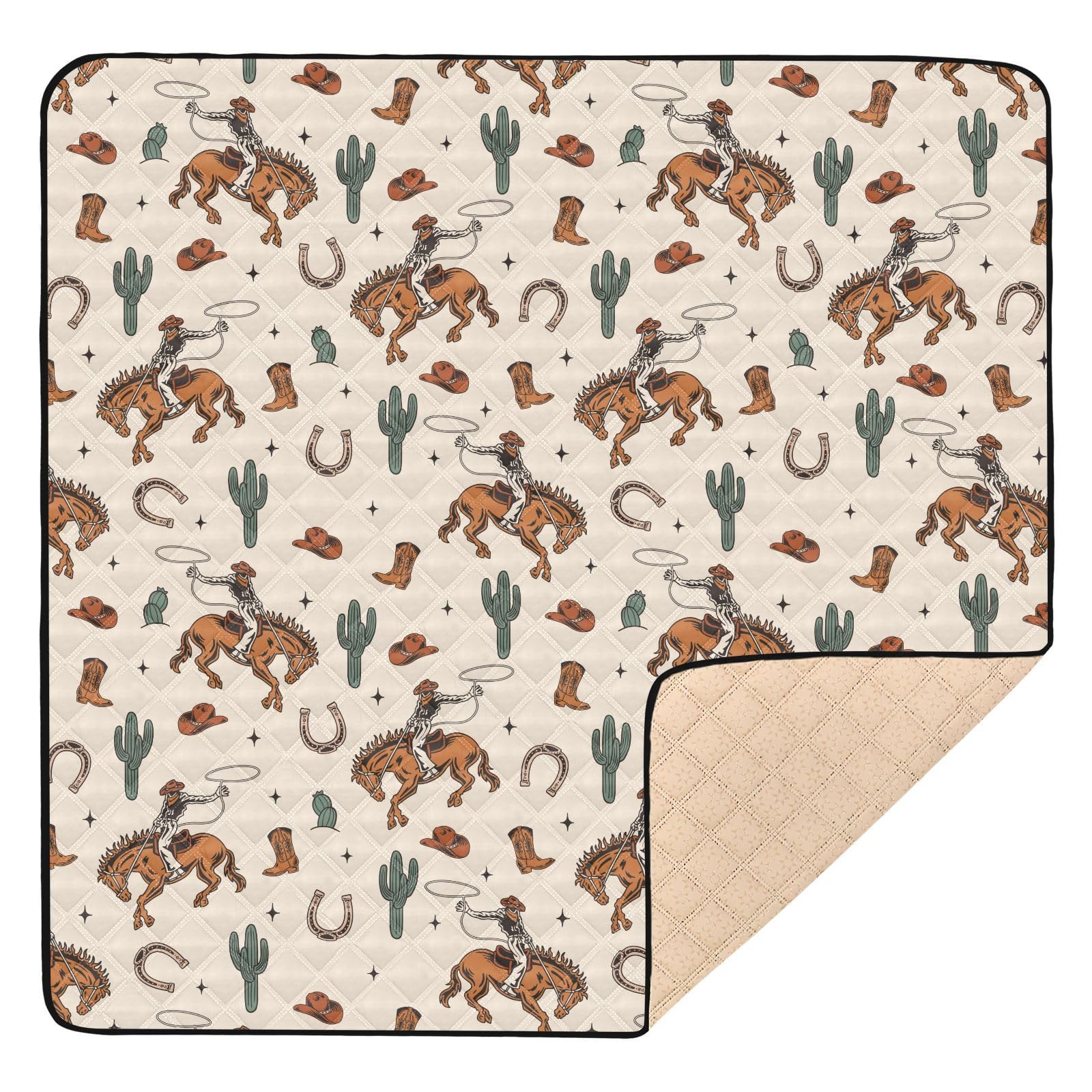 Selerdon Baby Play Mat Cactus Cowboy Horse Plant 50