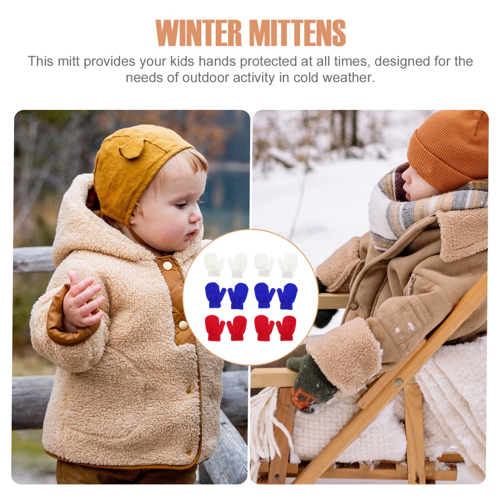 BESTYASH Guantes Tejer Mitones De Bebé Recién Nacido Mitones Mitones Infantiles Bebés De Punto Rellenos De Calcetín De Navidad Forro Polar Frío Hilo Acrílico