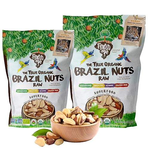 Nueces de Brasil orgánicas crudas (15 onzas + 32 onzas) - (paquete de 2)