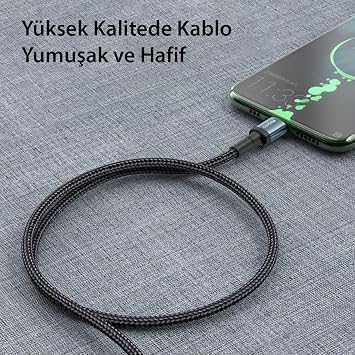 YESIDO 60W Wire Mesh Type-C to Type-C PD Fast Charging Cable, 1.2 Meters
