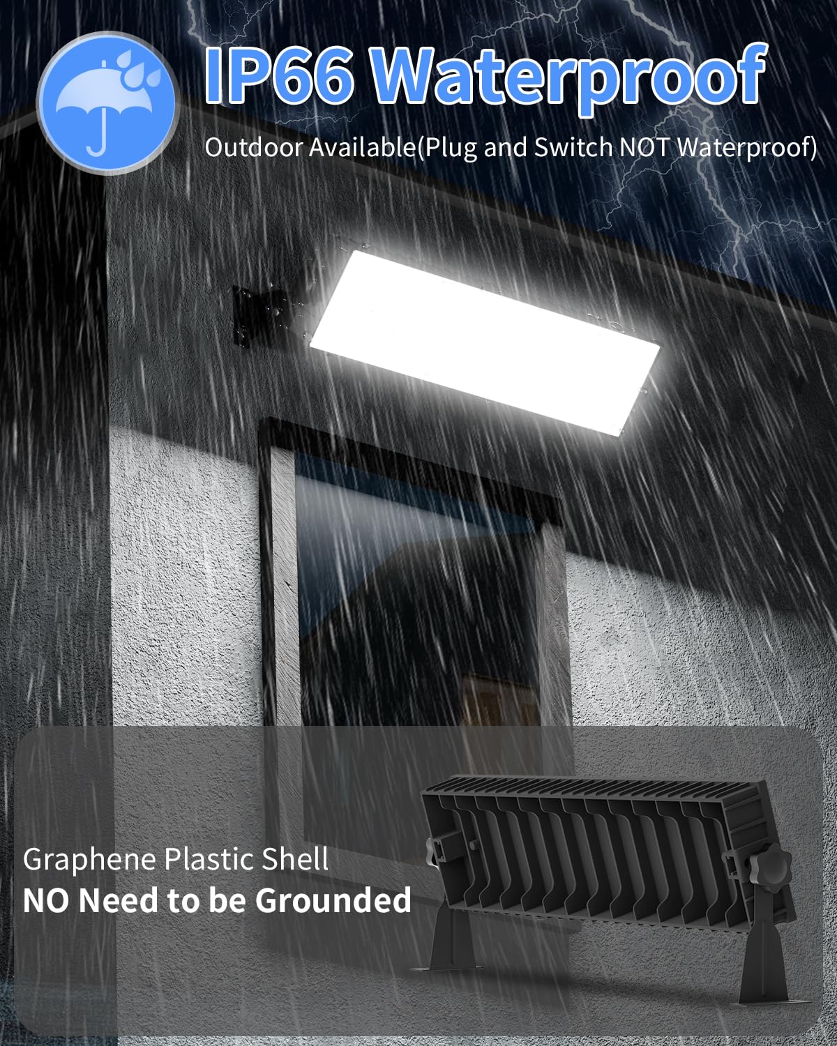 2 Pack LED Shop Light 100W 11000LM Ultra Brighter Plug in Garage Light with On Off Switch 6FT — view 9