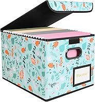 Vista 39 de Caja organizadora de archivos BALEINE con tapa, organizador de carpetas de archivos plegable con deslizador de plástico, caja de carpetas