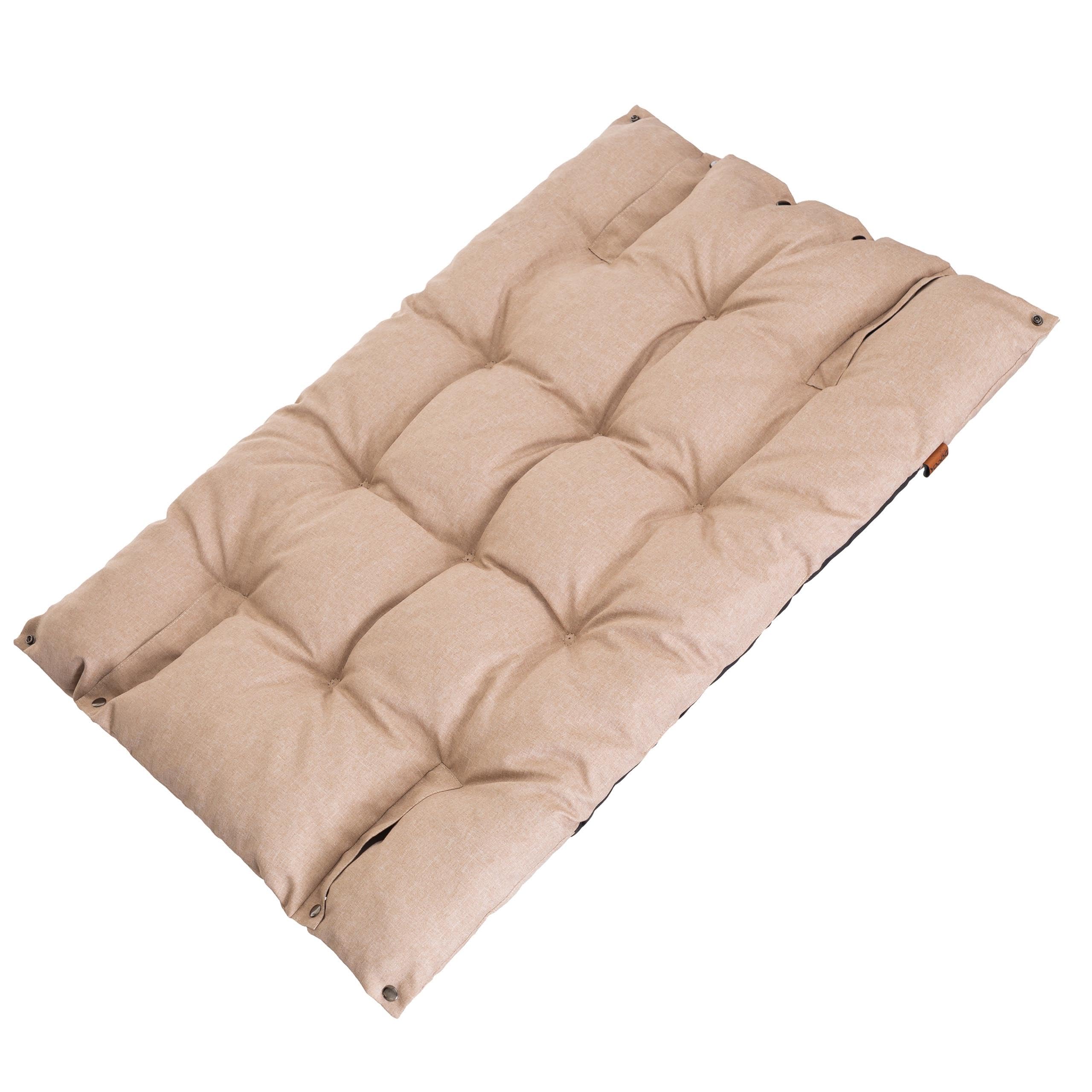 PillowPrim Hundebett & Hundematratze in einem - Hundesofa für kleine und mittelgroße Hunde - leicht zu reinigen - Bequemes Haustierbett - Hundekissen - L 76x56 cm - Beige