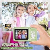 Vista 3 de Cámara digital para niños, cámaras digitales WITYEAH de 48 MP FHD 1080P para apuntar y disparar con zoom de 16X, cámaras portátiles compactas