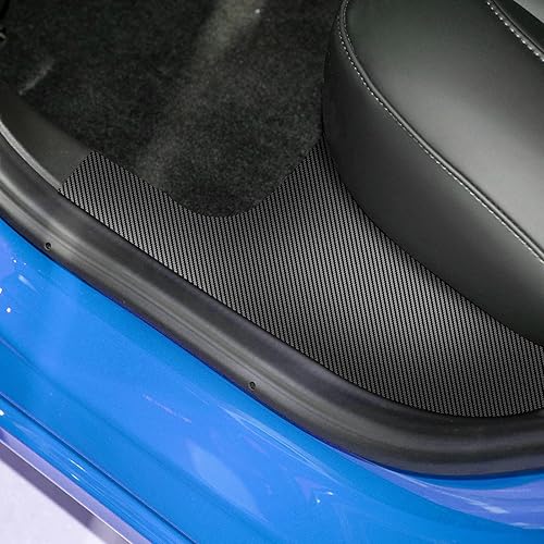 Miniatura 10 de KUNGKIC Protectores de borde de puerta de automóvil de poliuretano para Tesla Modelo 3, adhesivos protectores de umbral de película anticolisión,