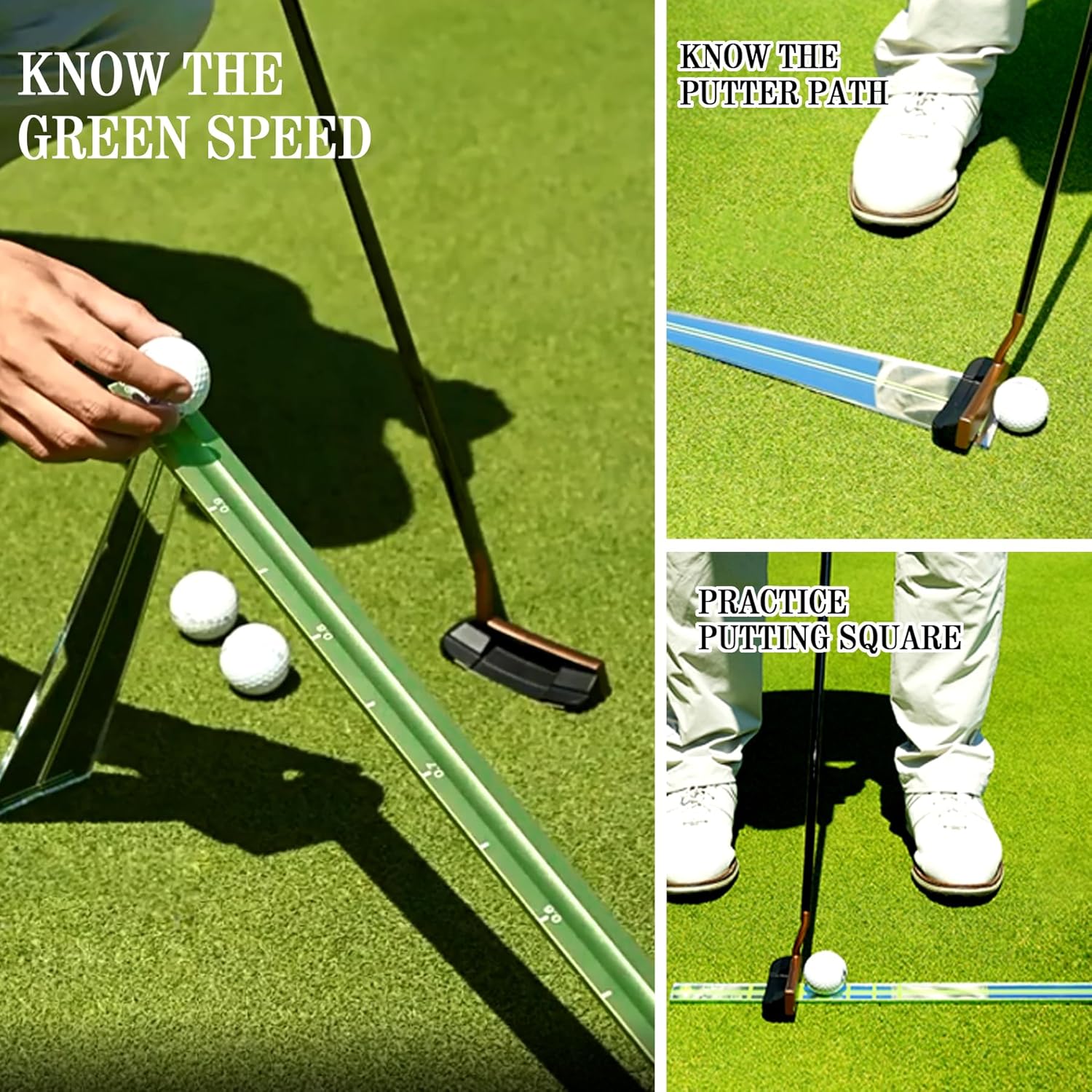 Golf Putting Alignment Rails Trainer for Golfer Men Precision Distance Control & Instant Feedback, Golf Swing Training Aid Tool for Speed Measuring