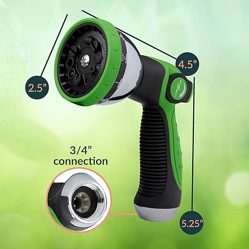 Miniatura 3 de ALMA - Rociador de boquilla de manguera de jardín con válvula de encendido y apagado de control de pulgar, boquilla rociadora de manguera de jardín