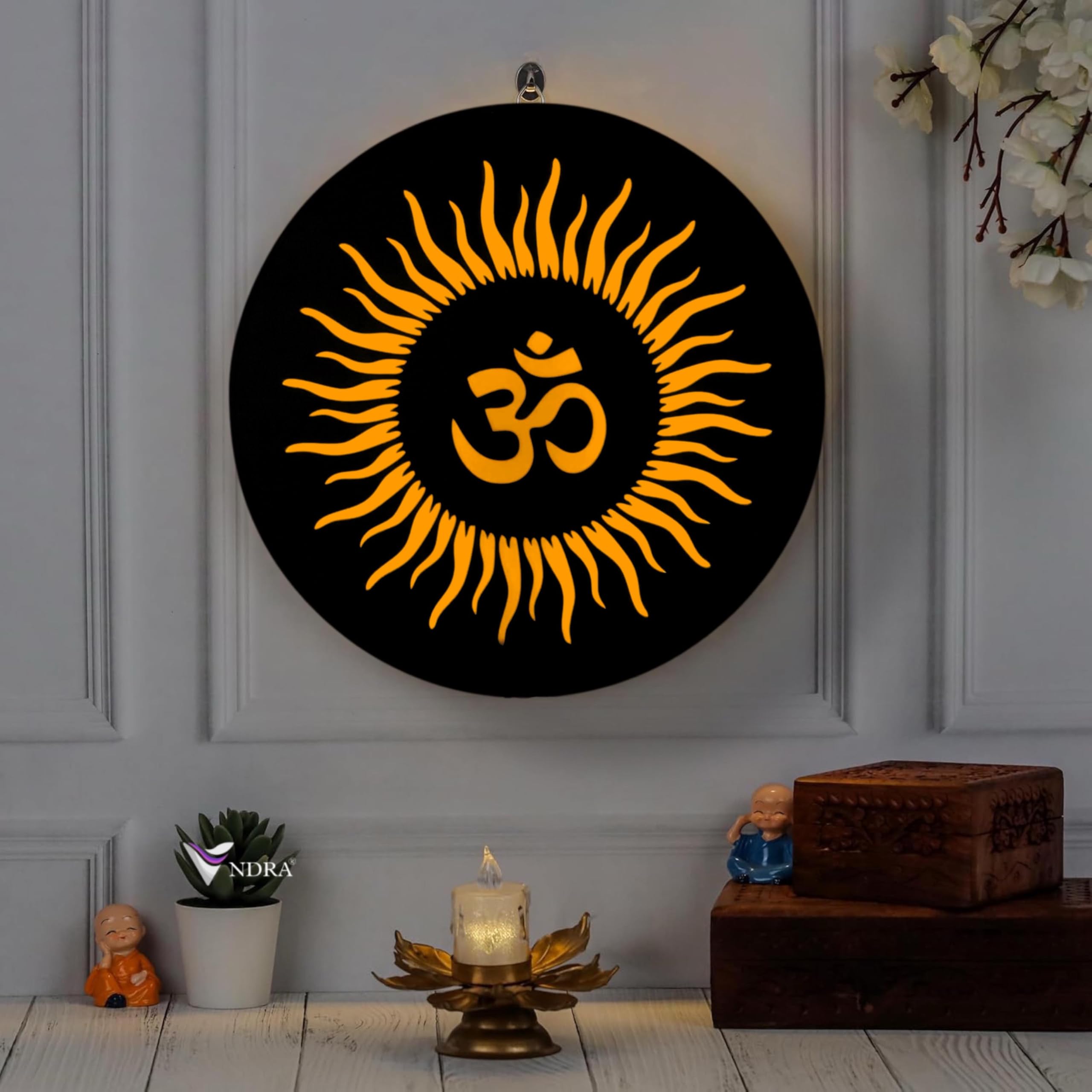 VNDRA® OM LED Wall Decor, 12 inch, 16 Colour Change, Remote Control, MDF Jali, Mandir Light, Puja Room Decor LED RGB (B0CYM7B3PB) Amazon Price History, Amazon Price Tracker