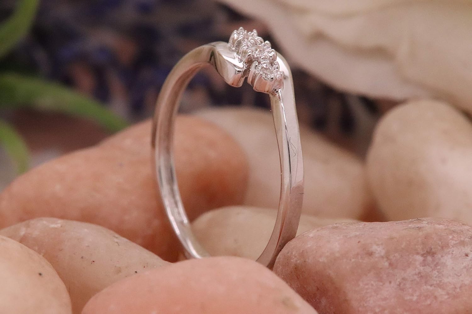 Dazzlingrock Collection 0.05 Ctw Round Natural Diamond Ladies Bridal Engagement Swirl Three Stone Ring 1/20 CT, Sterling Silver