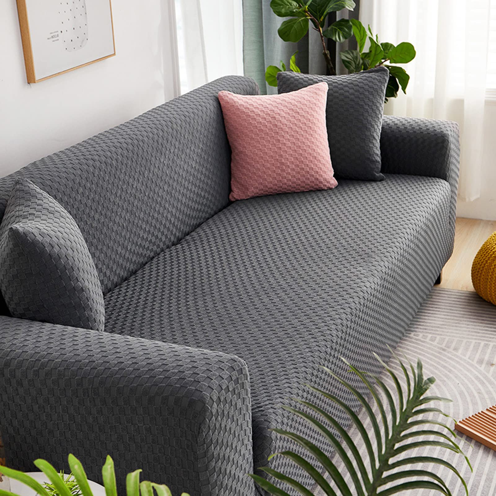 Housse de canapé extensible pour protéger votre fauteuil, fond élastique lavable 1 place