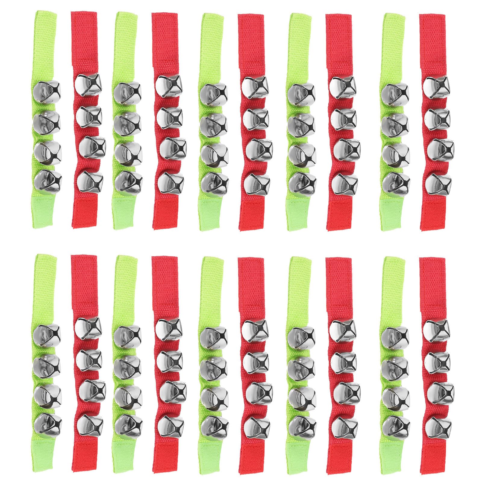 Pulsera Sonajero Campanas de Metal y Tela 24 Piezas Navideña
