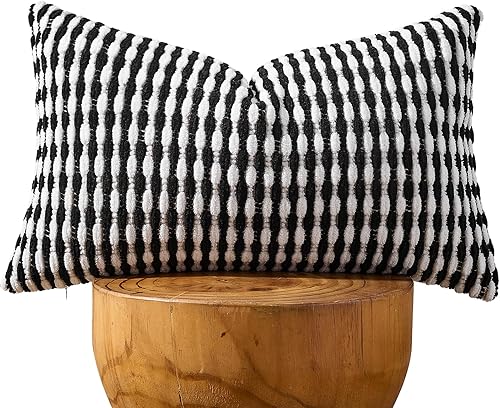 Miniatura 17 de AmHoo Juego de 2 fundas de almohada decorativas de chenilla estilo bohemio, funda de almohada con borlas para sofá, cama, dormitorio, sala de estar,