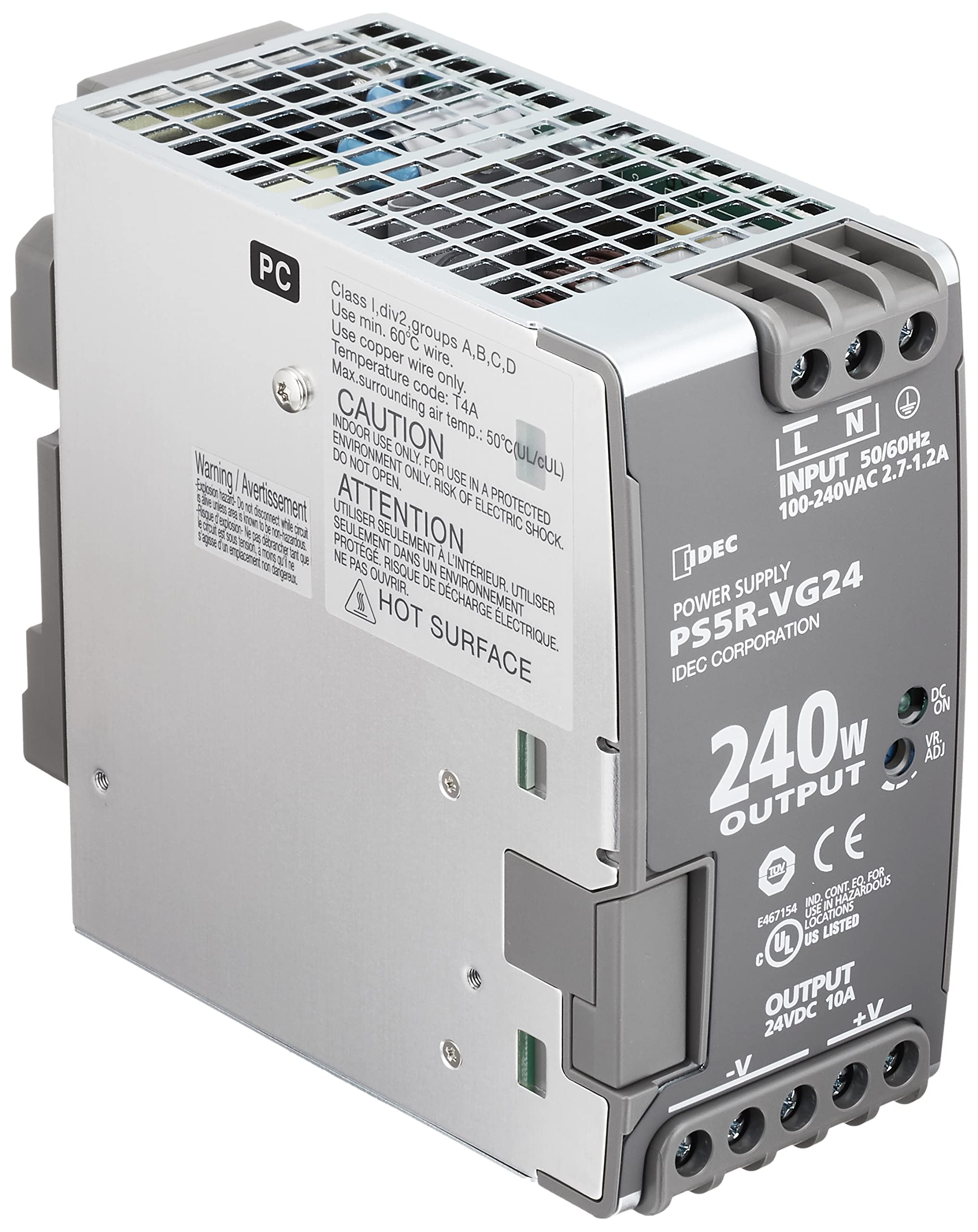 Amazon.com: IDEC PS5R-VG24 10 AMP, 100-240 VAC, 2.7-1.2 AMP, 24