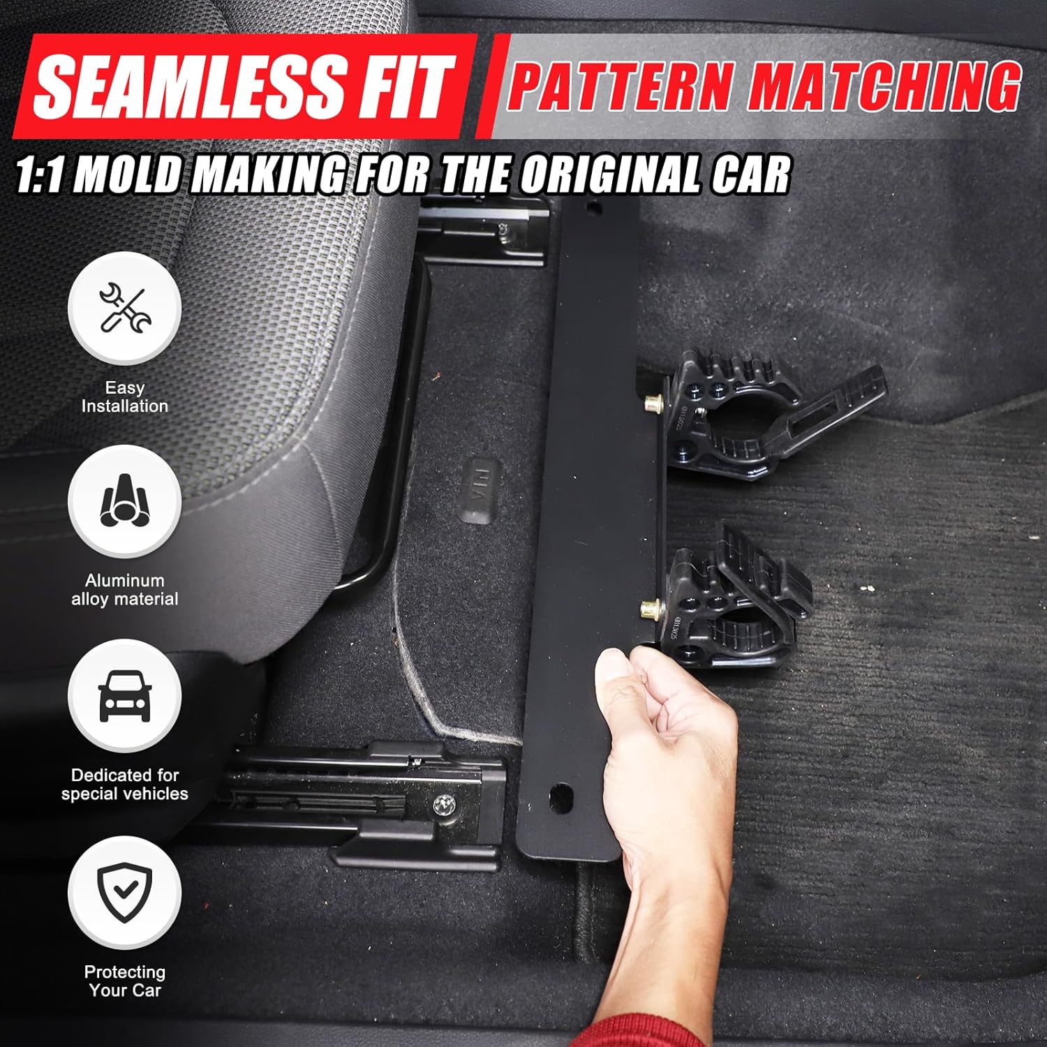 Under Seat Flashlight Storage Bracket Compatible with Subaru Crosstrek 2024 2025 Accessories, Aluminum Passenger Side Underseat Flashlight Holder