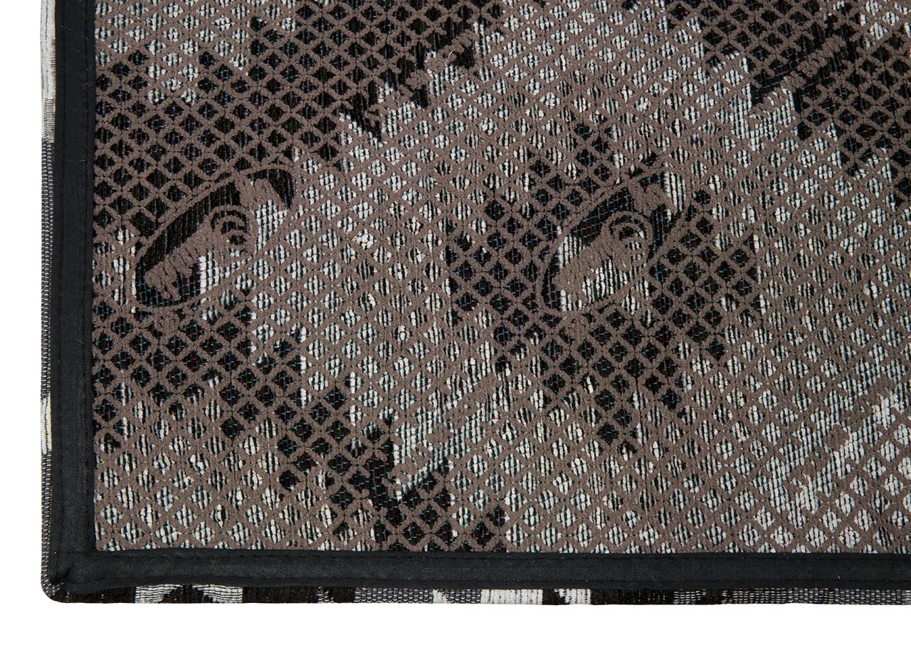 BIANCHERIAWEB By Suardi - Lot de 2 tapis d'ameublement antidérapant pour chambre salon, motif abstrait, géométrique, 65 x 110, noir