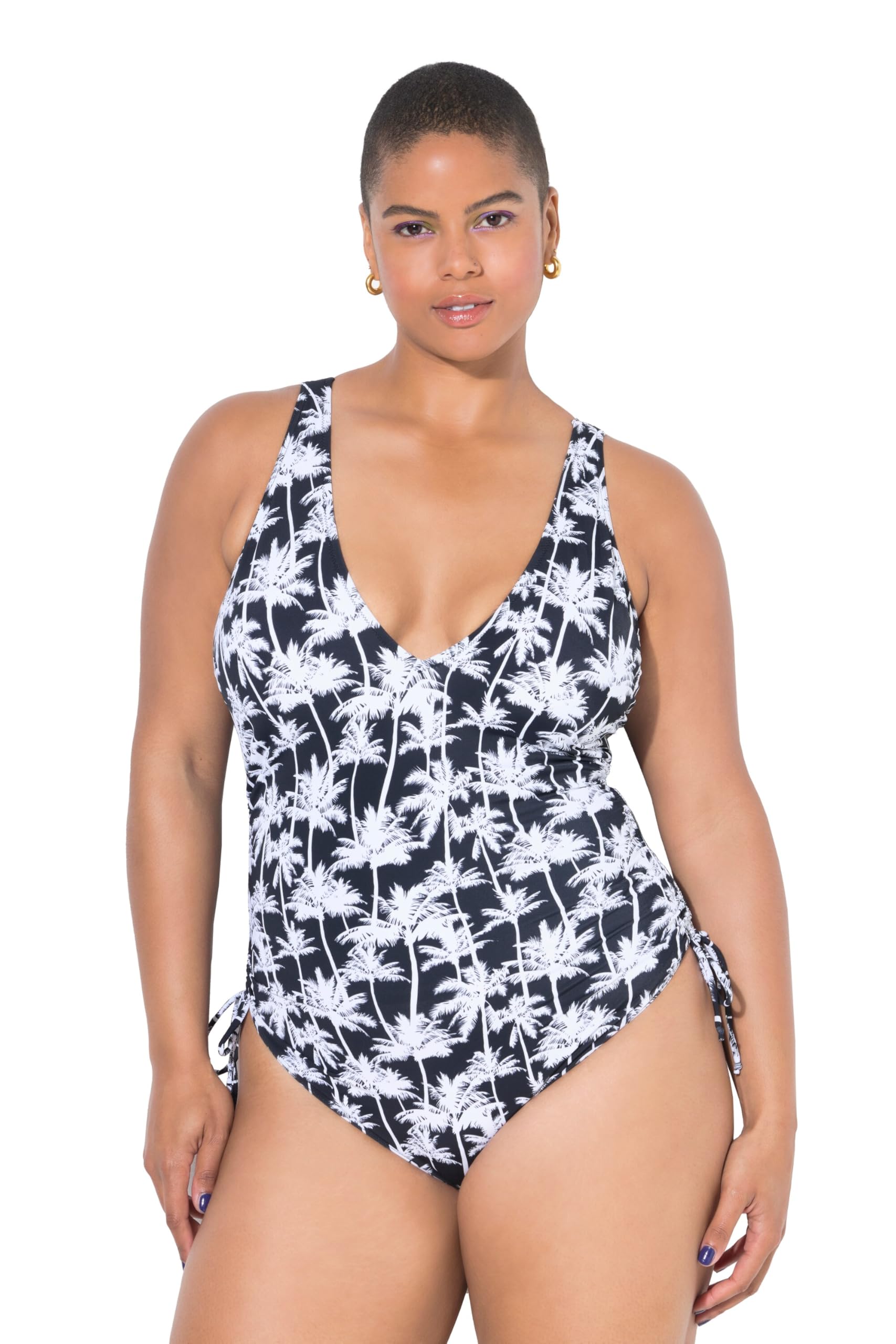 Studio Untold Damen große Größen Übergrößen Plus Size Badeanzug, Softcups, seitlich zum Raffen, Shaping 840851
