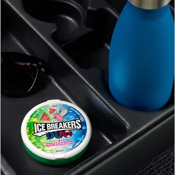 ICE BREAKERS Duo Cool Watermelon Sugar-Free Mints Tins, 1.3 oz, 8 ct