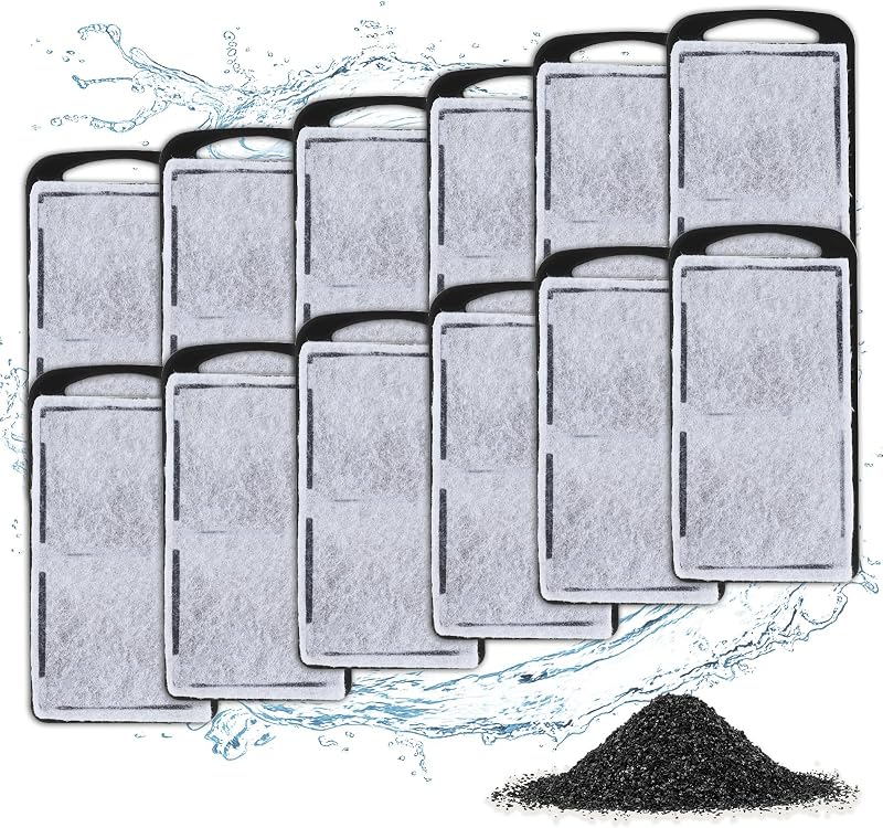 Refil para Filtro de Aquário de Baixa Lâmina com Fibra e Carvão Ativado AQQA AQ225-M-LC-12PC, Pacote com 12