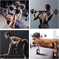 Vista 6 de Juego de mancuernas ajustables 4 en 1 para gimnasio en casa, juego de mancuernas de peso libre de 44 libras con conector utilizado como soporte