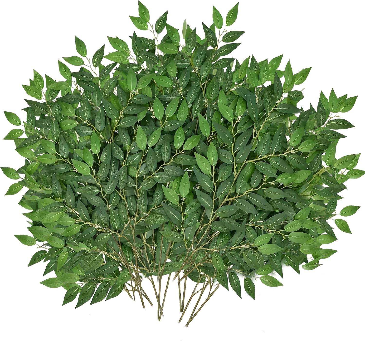 40PCS Artificial Italian Ruscus Greenery Stems, 68cm 26.8'' Fake Green Leaf Garland for DIY Wedding Arch Flowers Centerpieces and Home Indoor Decor