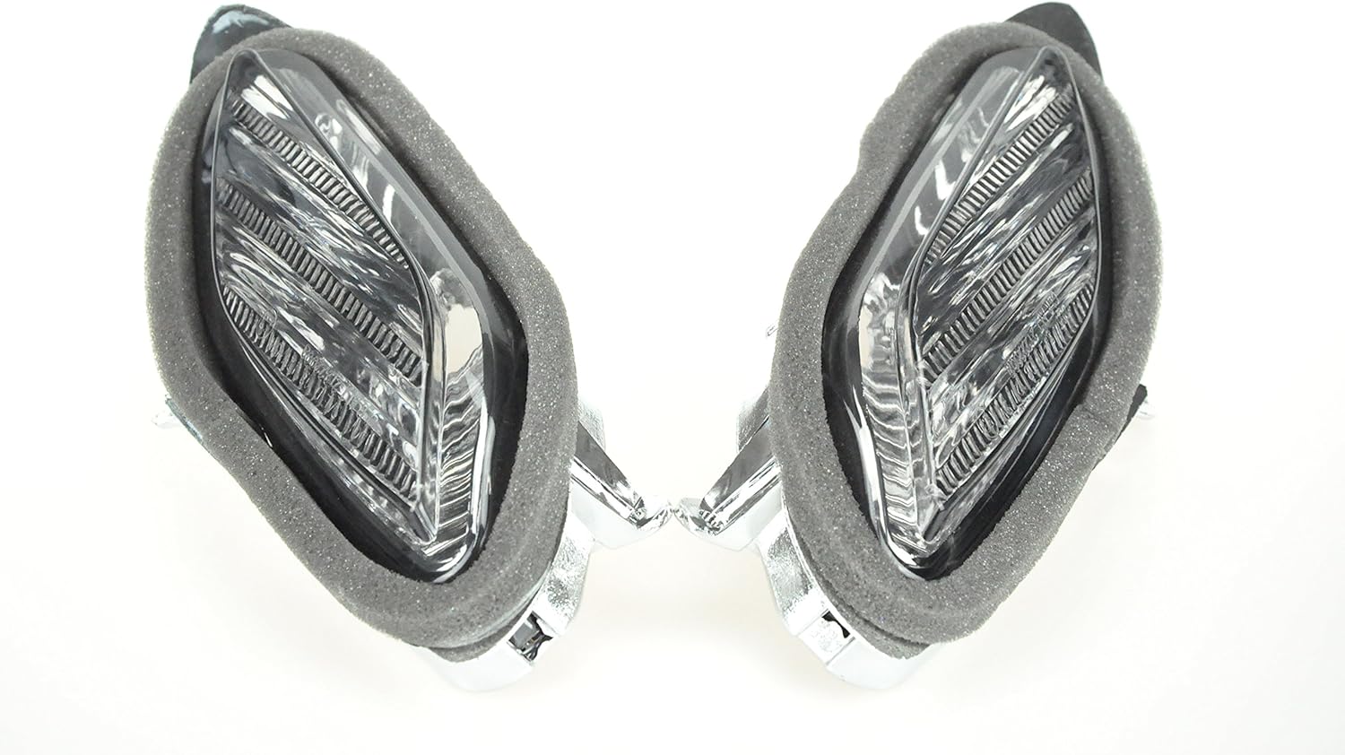 ABS Silver Rear View Mirrors Clear Turn Signals Lens Fit For