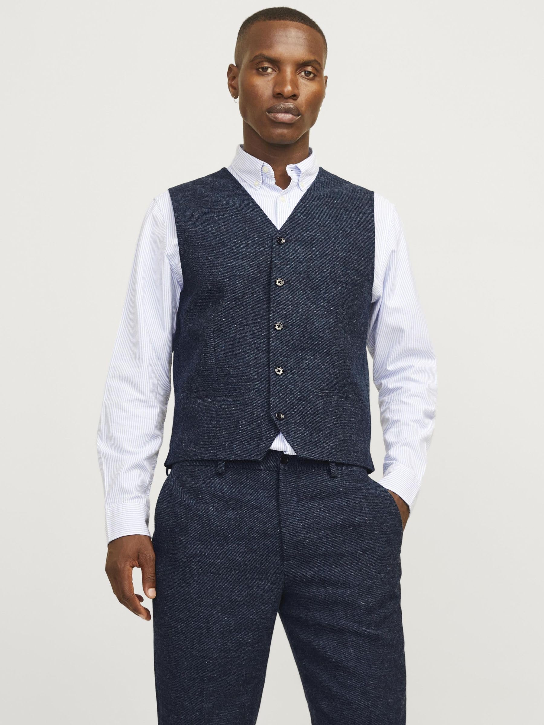 Jack & Jones Jprwinter Twill Waistcoat, granatowy/dopasowanie: slim fit, 52