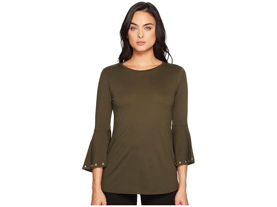 

MICHAEL Michael Kors Hi-Low Flutter Sleeve Top (Ivy) Women's Clothing